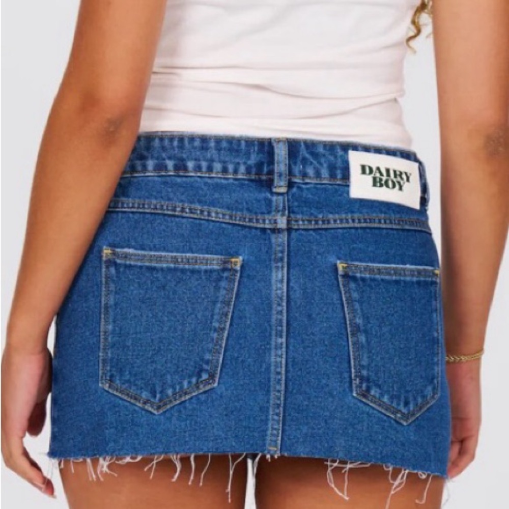 Dairy Boy Dark Wash Bambi Mini Skirt Sz 25 Brand New